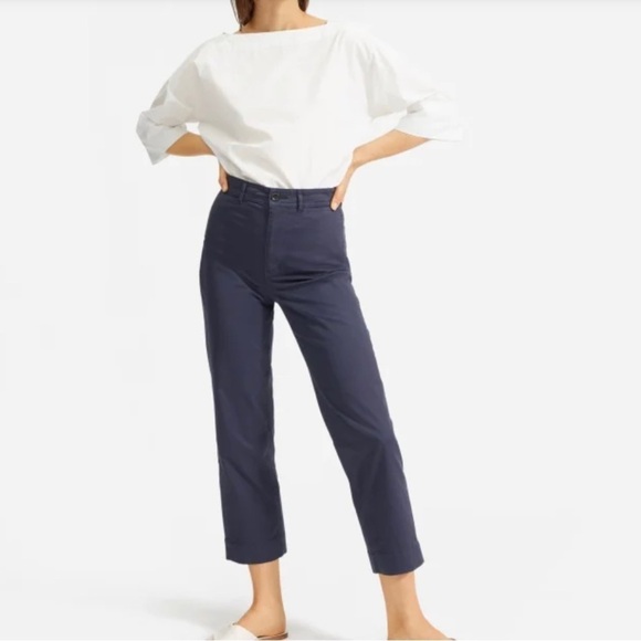 Everlane Black Straight Leg Chino Pant Size 2 - Picture 2 of 10